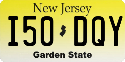 NJ license plate I50DQY