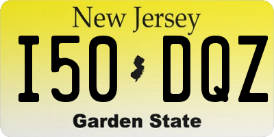 NJ license plate I50DQZ