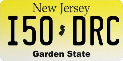 NJ license plate I50DRC