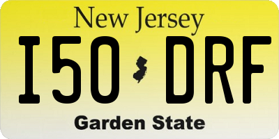 NJ license plate I50DRF