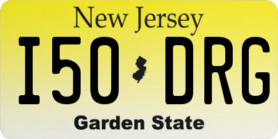 NJ license plate I50DRG