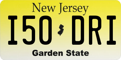NJ license plate I50DRI