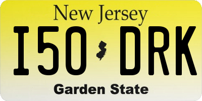 NJ license plate I50DRK