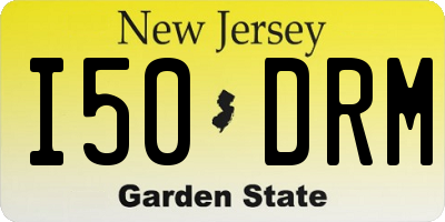 NJ license plate I50DRM