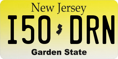 NJ license plate I50DRN