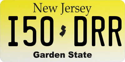 NJ license plate I50DRR