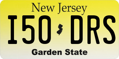 NJ license plate I50DRS
