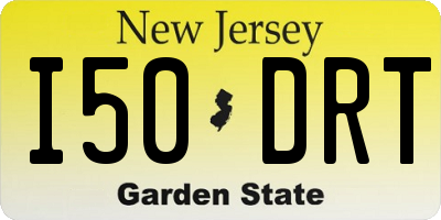 NJ license plate I50DRT