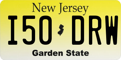 NJ license plate I50DRW