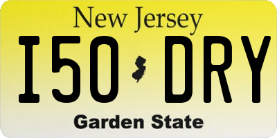 NJ license plate I50DRY