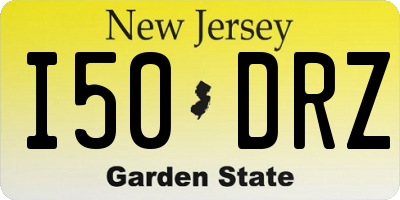 NJ license plate I50DRZ