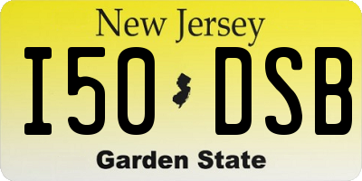 NJ license plate I50DSB