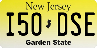 NJ license plate I50DSE
