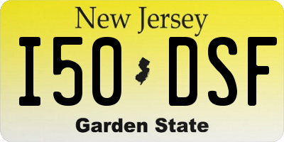 NJ license plate I50DSF