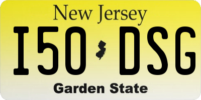 NJ license plate I50DSG