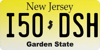 NJ license plate I50DSH