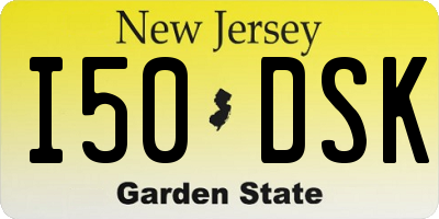 NJ license plate I50DSK