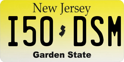 NJ license plate I50DSM