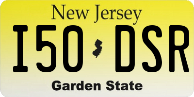 NJ license plate I50DSR