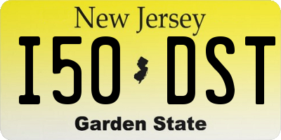 NJ license plate I50DST
