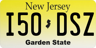 NJ license plate I50DSZ