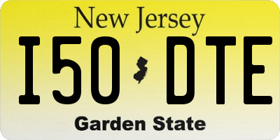 NJ license plate I50DTE