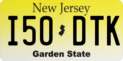 NJ license plate I50DTK