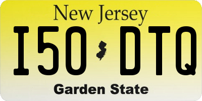 NJ license plate I50DTQ