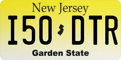 NJ license plate I50DTR
