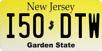 NJ license plate I50DTW