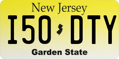 NJ license plate I50DTY