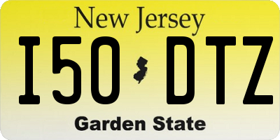 NJ license plate I50DTZ
