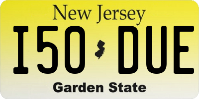 NJ license plate I50DUE