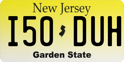 NJ license plate I50DUH