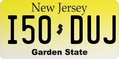 NJ license plate I50DUJ