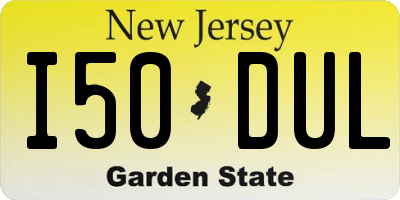 NJ license plate I50DUL