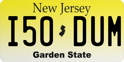 NJ license plate I50DUM