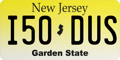 NJ license plate I50DUS