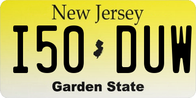 NJ license plate I50DUW