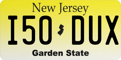 NJ license plate I50DUX