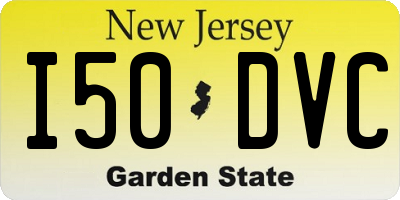 NJ license plate I50DVC