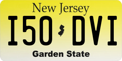 NJ license plate I50DVI