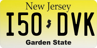 NJ license plate I50DVK