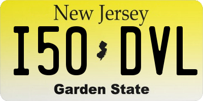 NJ license plate I50DVL