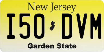 NJ license plate I50DVM
