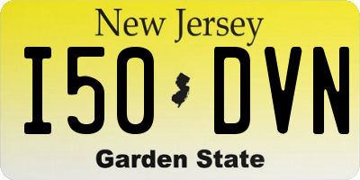 NJ license plate I50DVN