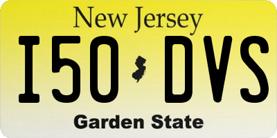 NJ license plate I50DVS