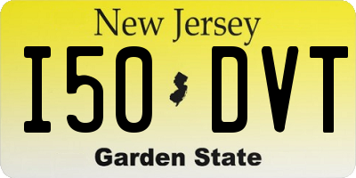 NJ license plate I50DVT