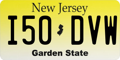 NJ license plate I50DVW