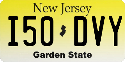 NJ license plate I50DVY